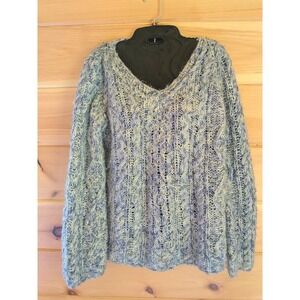 Peruvian Trading Co Cable Knit Sweater Women L Boho Cottagecore Oversized Chunky